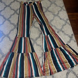 Fashion Nova stripped print flare pant